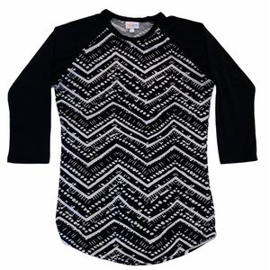 LULAROE 3/4 Length Sleeve Black and White Top